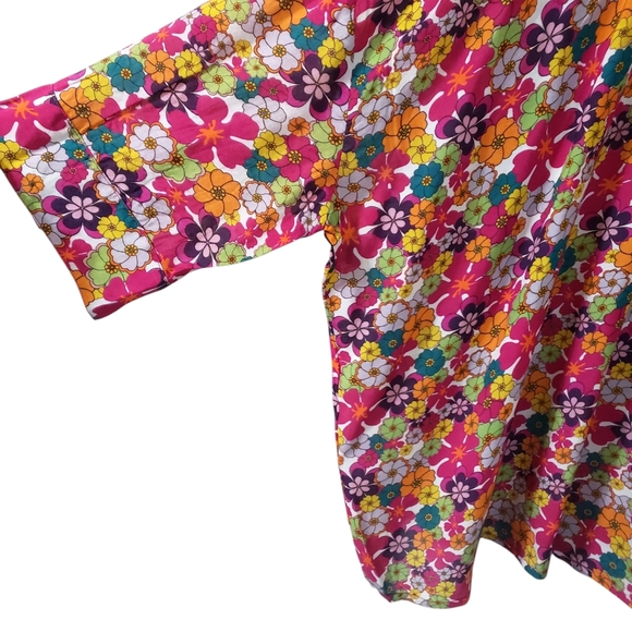 Nicobar Womens Floral Blouse Top Hippe Retro Free Size Flower Power - Picture 5 of 13